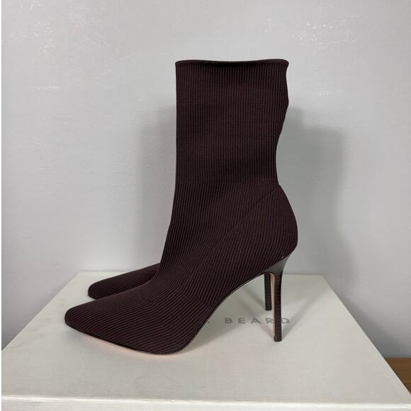 New Veronica Beard Lisa Knit Stiletto Booties in Espresso Women's Size 9 - Picture 5 of 9